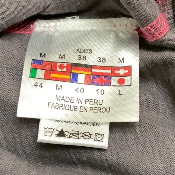 Spyder VNECK SLUB ATHLETIC TOP - Grey/Pink/Ivory - Picture 8 of 11